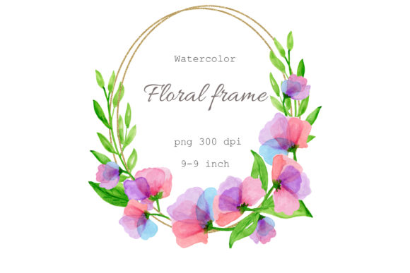 A Frame of Flowers: Elegant Watercolor Clipart