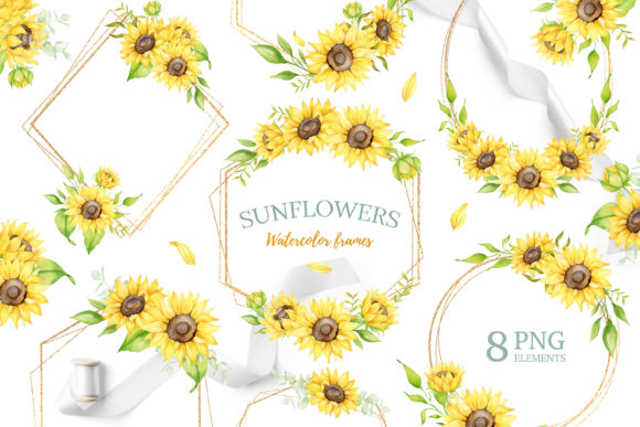 Discover the Beauty of Sunflower Watercolor Geometric Frames
