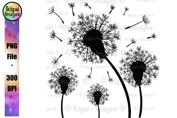 Embrace the Whimsy: Dandelions Blowing in Wind Silhouette