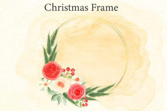 Enhance Your Christmas Designs with the Winter Christmas RedFlower Clipart Frame