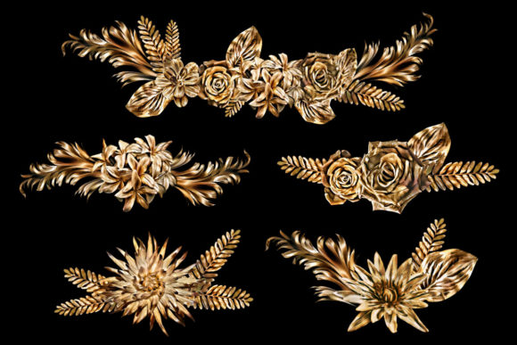 Enhance Your Creative Projects with Luxury Gold Flowers Classy Ornaments