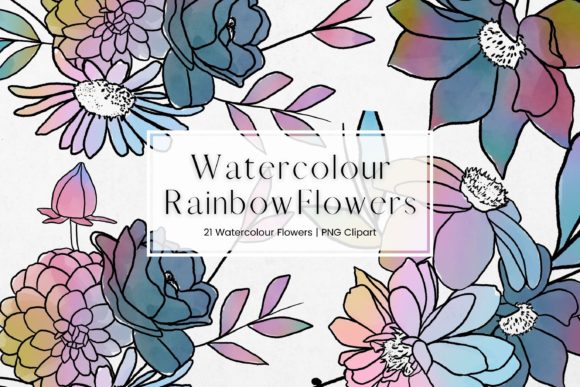 Enhance Your Creative Projects with Rainbow Watercolour Flowers Clipart