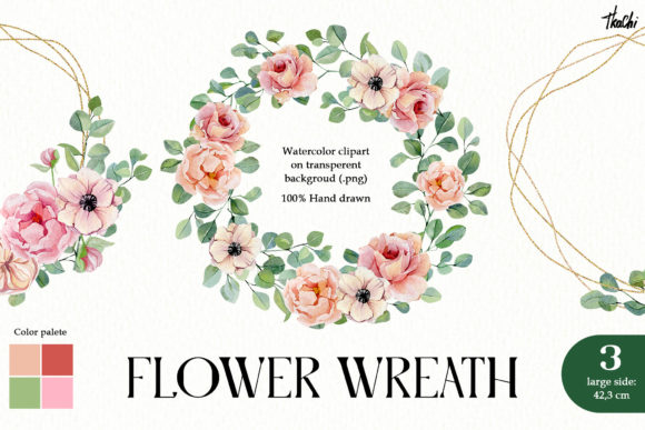 Enhance Your Designs with Watercolor Eucalyptus and Roses Wreath