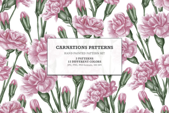 Explore Hand-Painted Pink Carnations Patterns