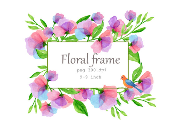Watercolor Gold Frame Flowers Clipart: A Versatile and Elegant Design Element